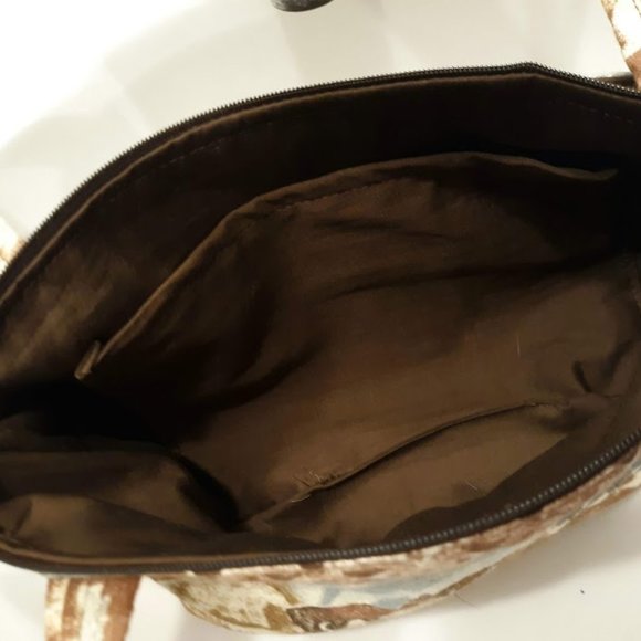 NEW Western Flannel Bear Wild Wyoming print Handbag Purse Double handle Satchel - Picture 5 of 7